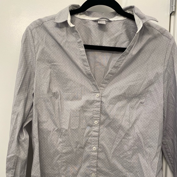 HM Grey and white polka dot shirt - Picture 1 of 2